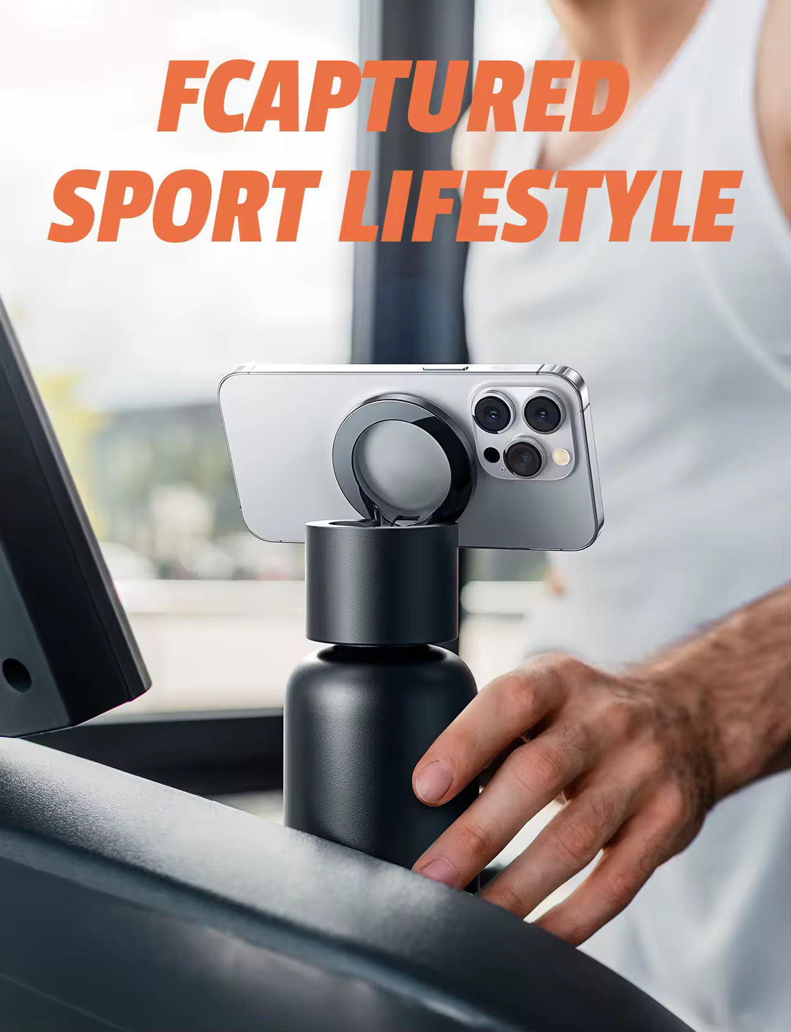 750ml Sports Bottle with Magnetic Phone Mount